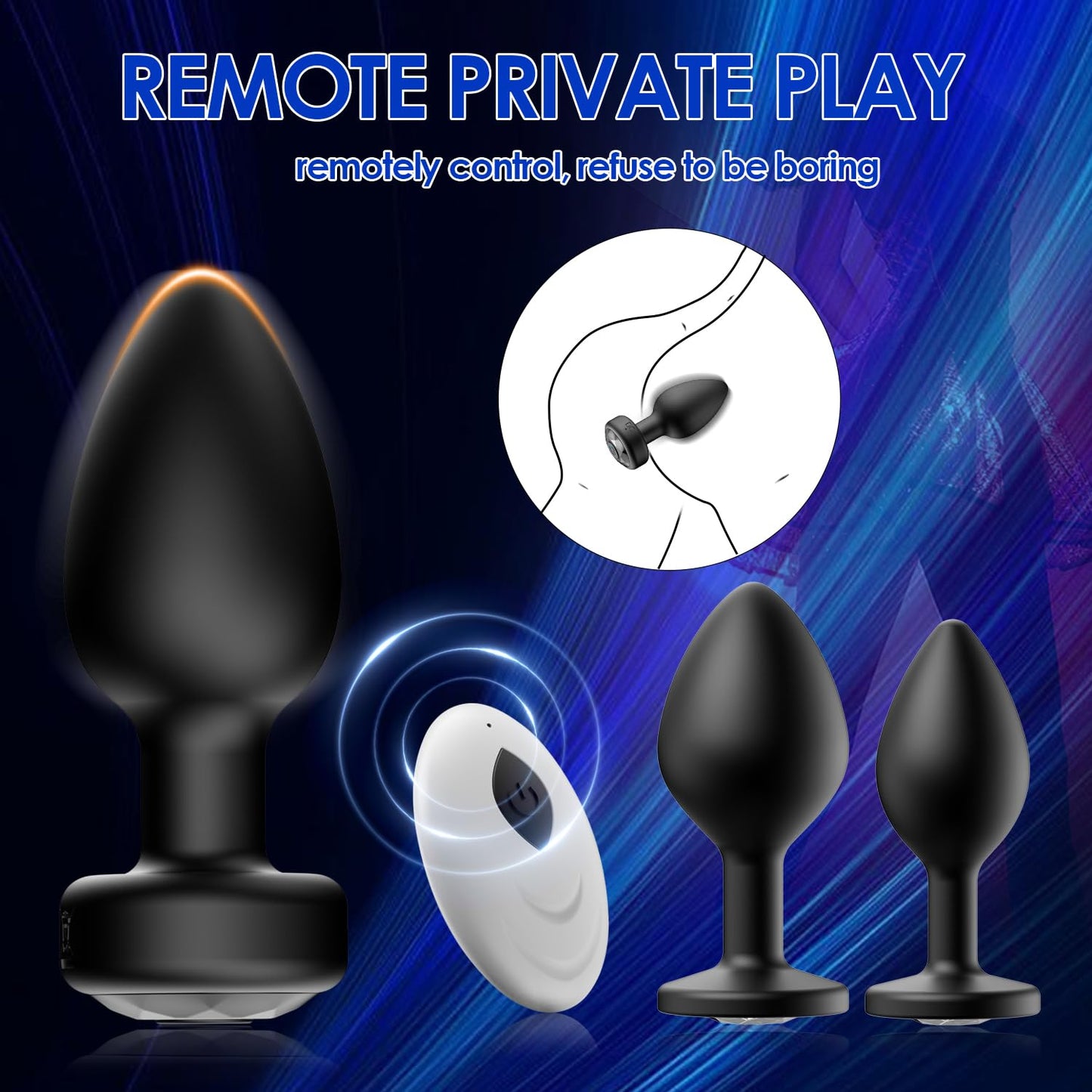 3 Pc Vibrating Butt Plug