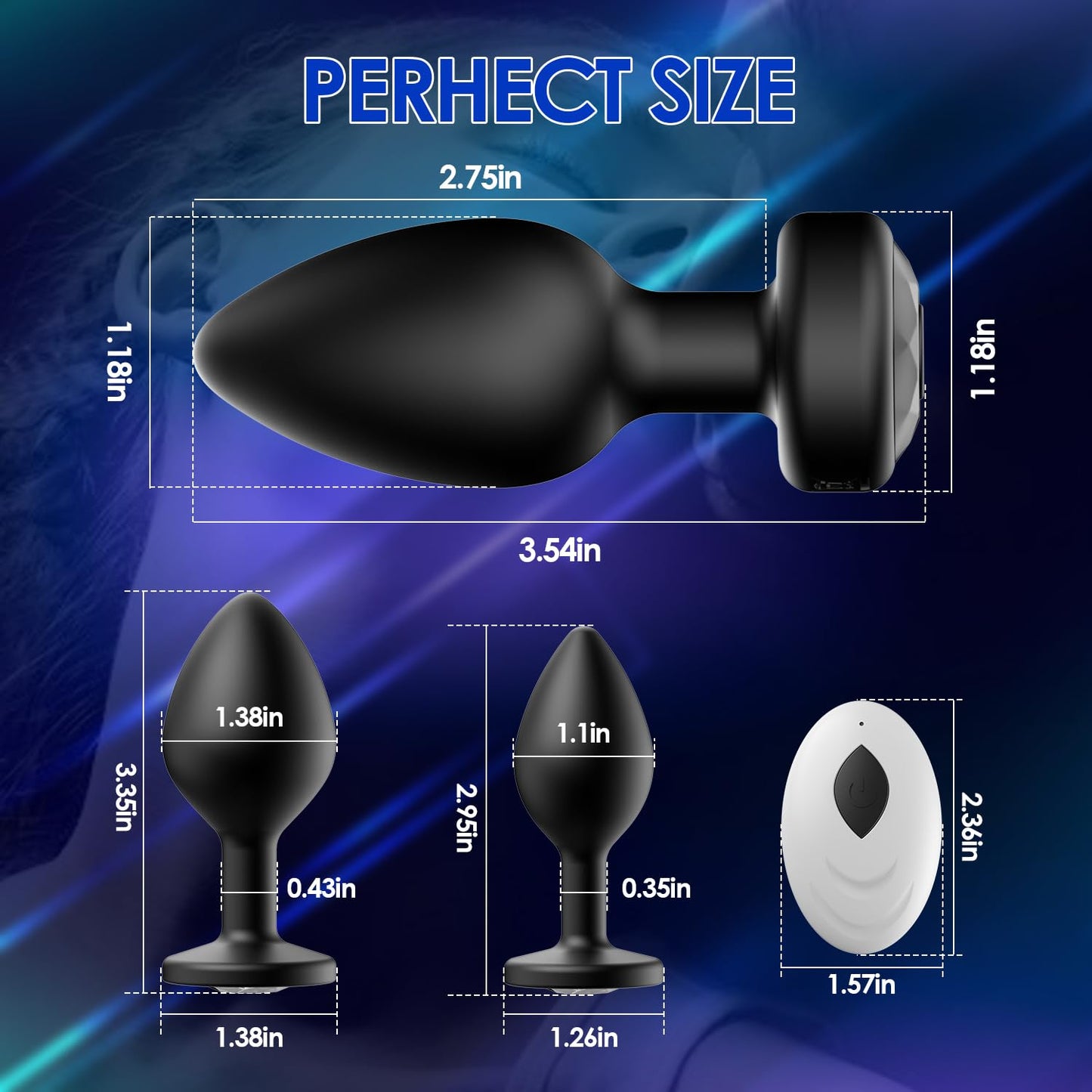 3 Pc Vibrating Butt Plug